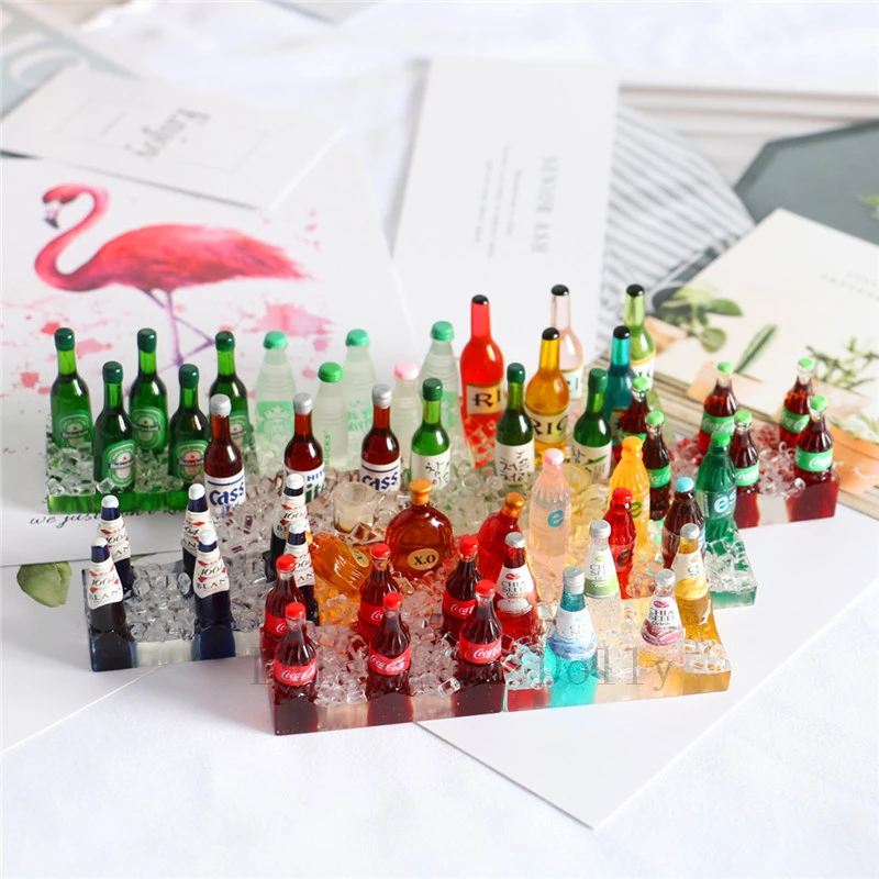 1set Diy Simulation Drink bottle, Wine bottle  Food Toys For Dollhouse  Kitchen Restaurant Decoration Materials Accessories