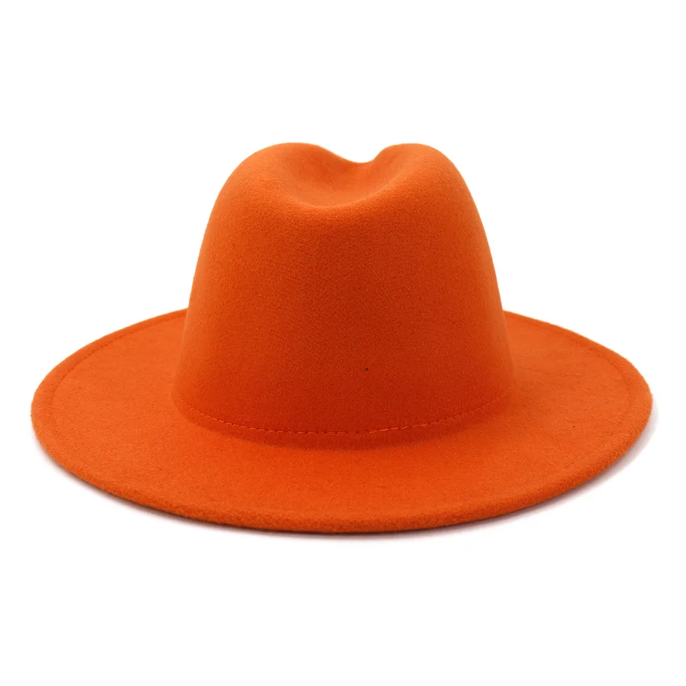 Classic British Fedora Hat Men Wome Orange Woolen Winter Felt Hats Fashion Jazz Hat Wholesale NEW 2020