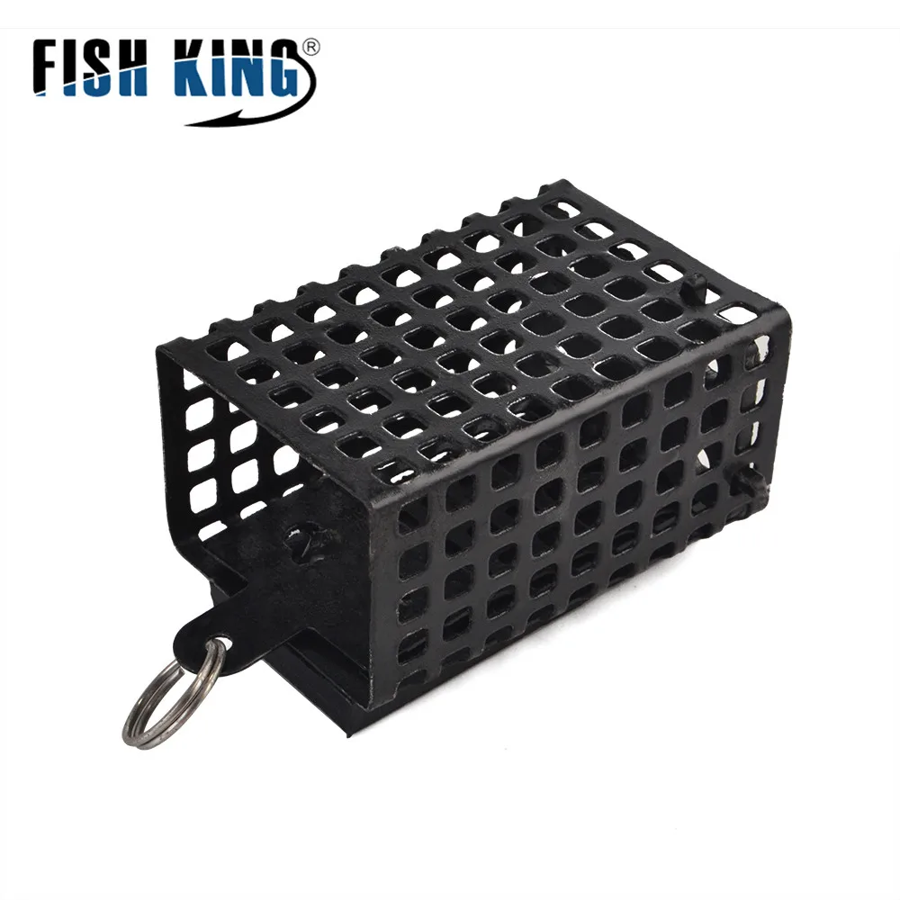 NGB 1 Stück Futterkorb aus Metall, quadratisch, 30g-100g, Käfigbehälter, Köderkorb, Futterhalter, Draht-Karpfenangelgewicht für Button