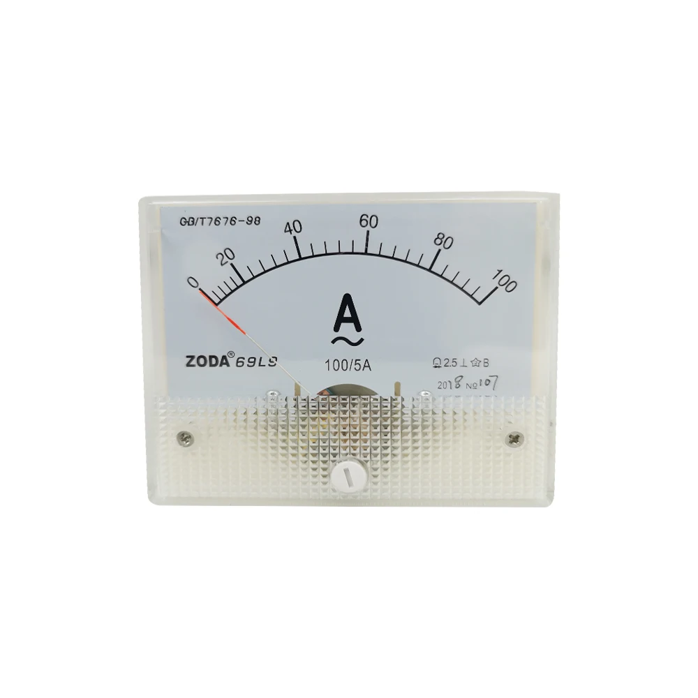 

1PC 69L9-A 50/5A 100/5A 200/5A 400/5A AC Analog Meter Panel AMP Current Ammeter Gauge Use With Transformer 80*65MM Amperimetro