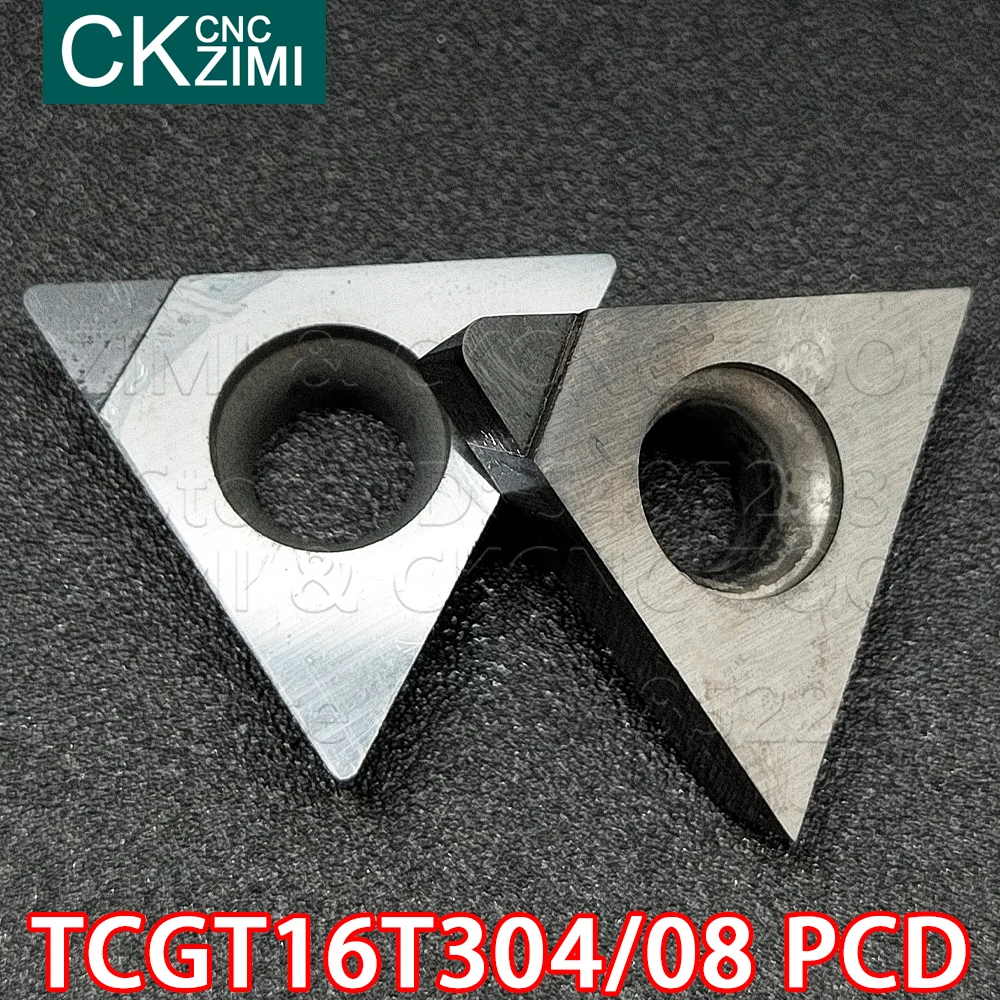 TCGT16T304 PCD TCGT16T308 PCD แทรกเพชรกลึงแทรกเครื่องมือ CNC เครื่องกลึงโลหะเครื่องกลึงโลหะเครื่องมือ TCGT 16T3ทองแดงอลูมิเนียม
