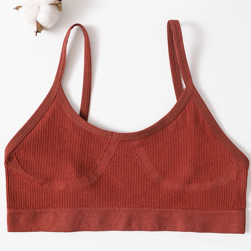 Seamless Womens Bralette Ribbed U Back Wireless Tube Bra on mannequin