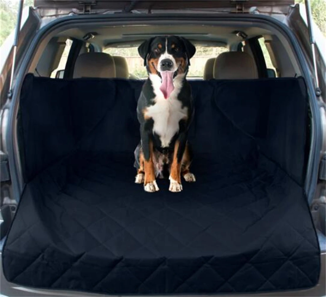 Waterproof Oxford Dog Auto Car Trunk Mat Back Seat Cover Pet Mats With 4 Straps Black 133x204cm