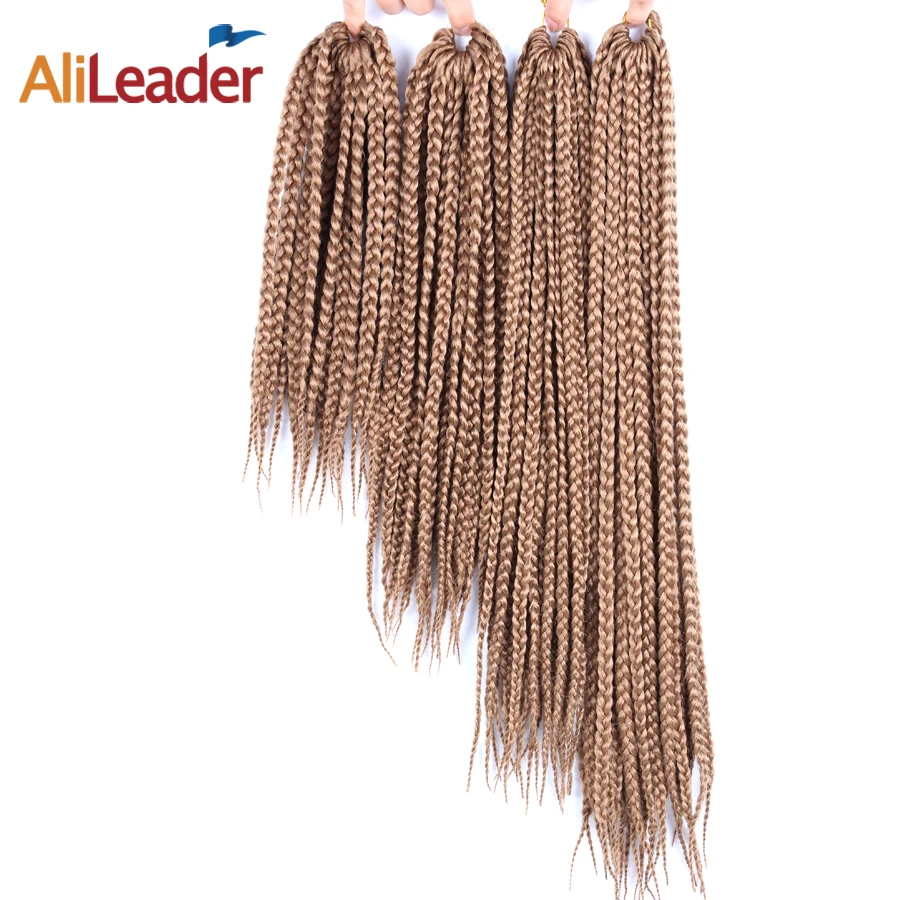 Synthetic 12 16 20 24 30\'\' Cornrows African Box Crochet Hair Extensions Braiding Hairpiece Afro Pigtails Heat-resistant Fiber