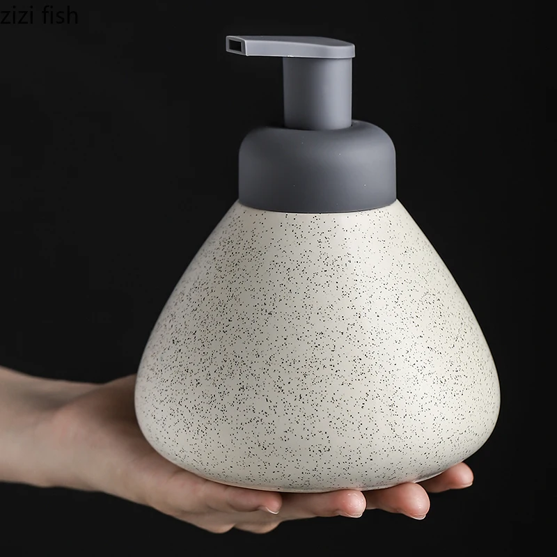 Ceramic Foam Soap Dispenser Bottle Kitchen Hand Sanitizer Bottle  Shampoo Body Wash Lotion Bottle Customizable logo for hotels