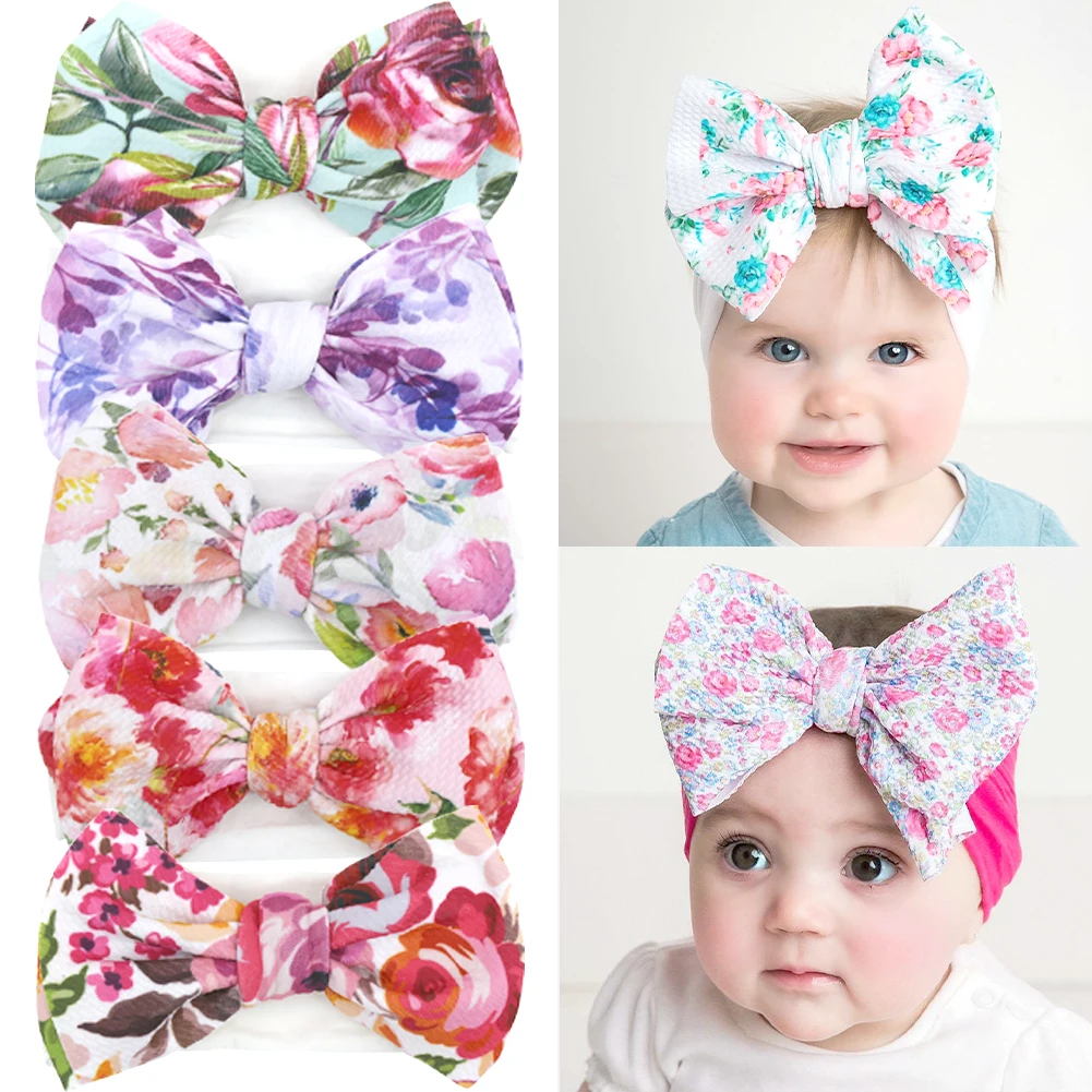 Fruit Leopard Print Baby Headband White Nylon Elastic Hair Bands Boys Girls Dot Flower Soft Headwraps Infant Accessories