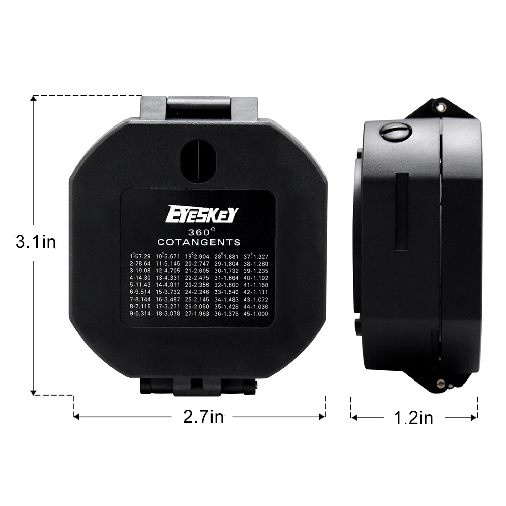 Eyeskey 전문 지질 나침반, 휴대용 경량 야외 생존 군사 나침반, 경사 거리 측정용