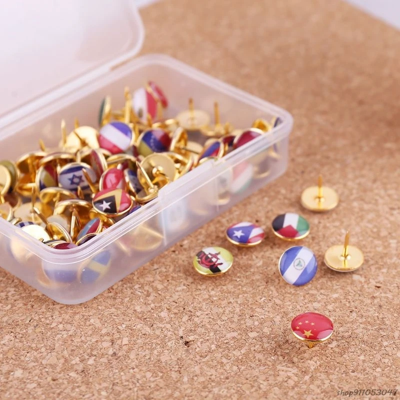 100 шт./кор. карта Tacks Национальный флаг Клей для чертежных кнопок канцелярские кнопки Примечание маркеры для доски офисные школьные принадлежности M20 21 оптовая продажа