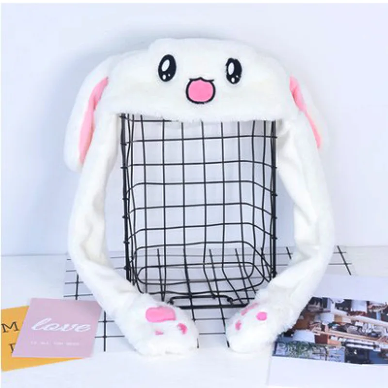 Plush Mobile Rabbit Ear Hat Cute Cartoon Toy Hat Kawaii Funny Rabbit Plush Hat Winter Party Hat