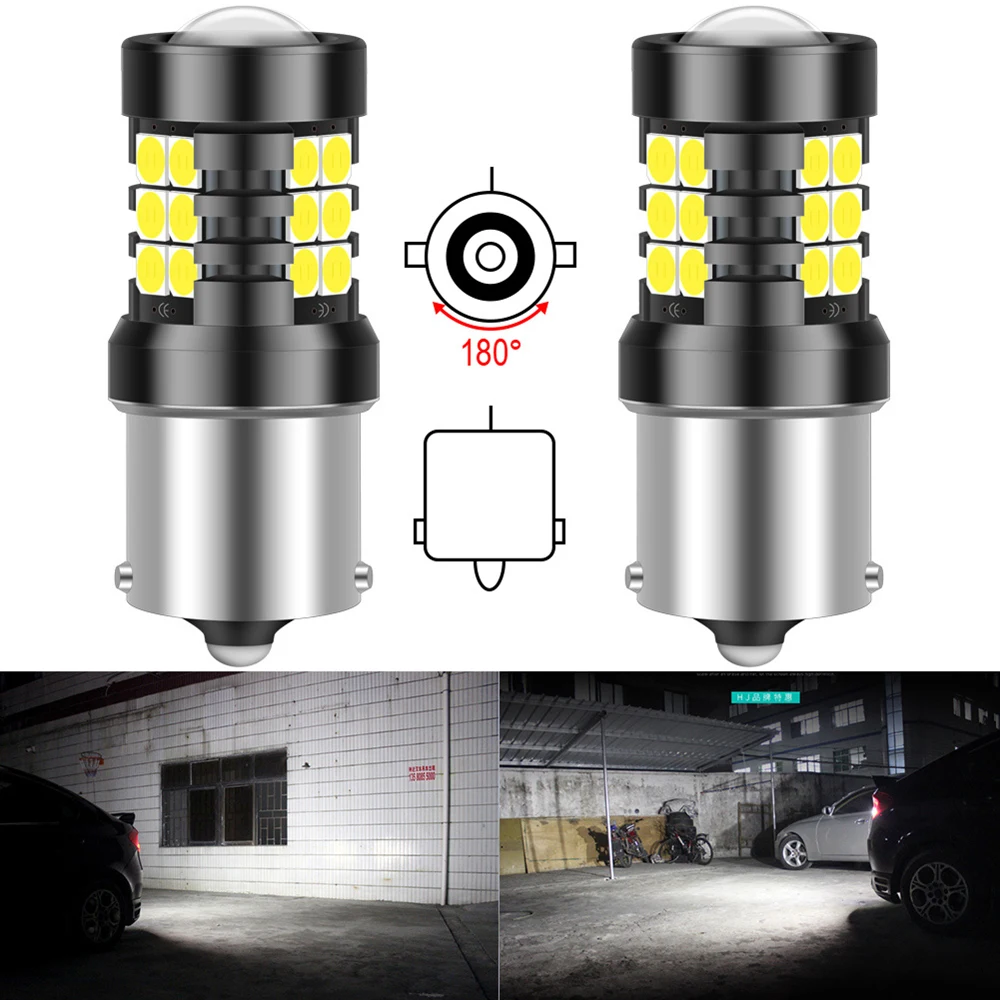 2pcs P21W 1156 BA15S LED Daytime Running Light DRL Lamp LED Bulb 1200LM Canbus No Error For Kia Rio 3 4 2015 2016 2017 2018 2019