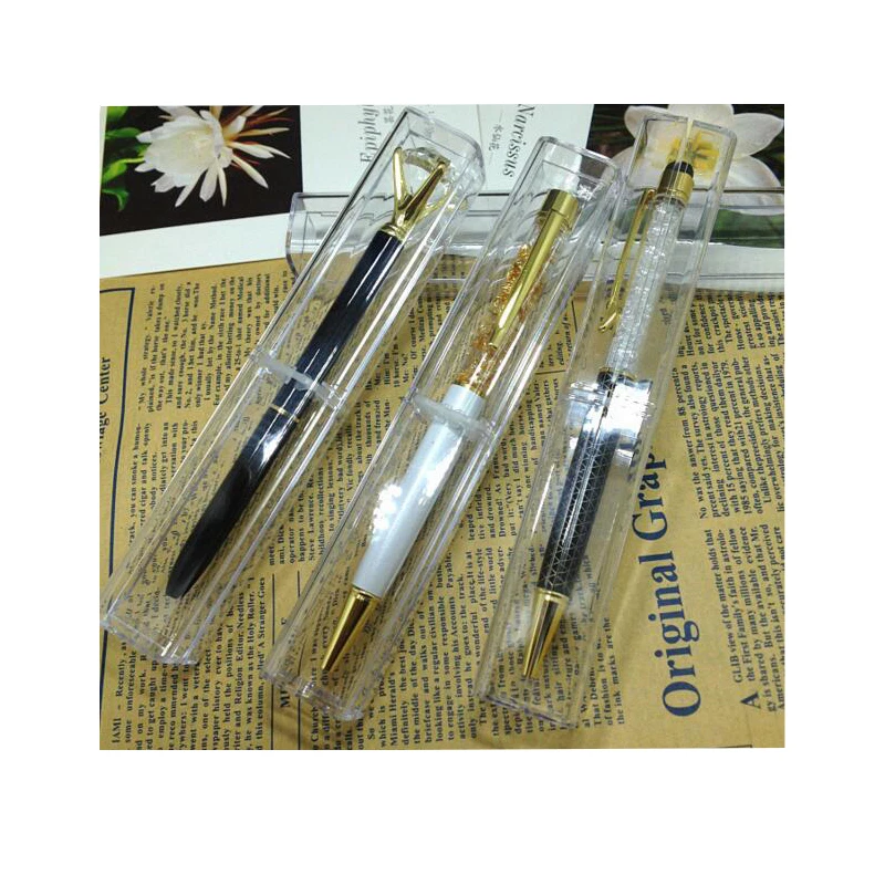 Clear Crystal Pen Case, Display Stand Rack, Cosmetic Eyeshadow Pencil, Color Pen, Lipstick, Ballpoint, Fashion Gift, 50Pcs/lot