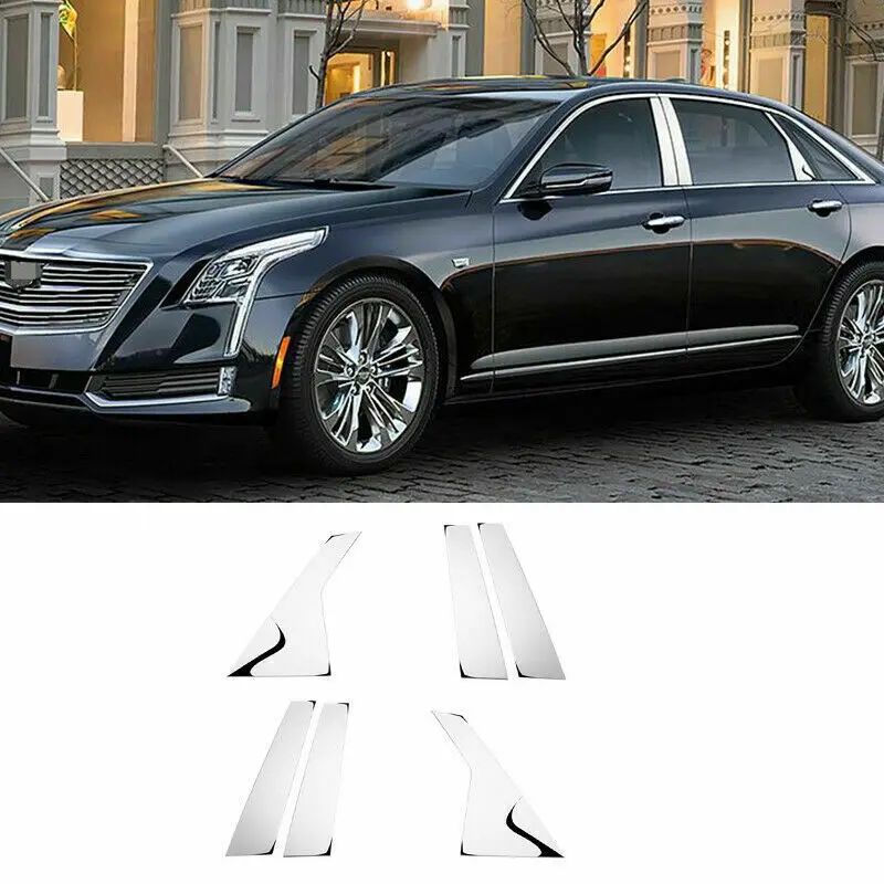 

Fits For Cadillac CT6 2016-2019 Car Chrome Stainless Steel Window B C Pillar Decor Cover Trim Moulding Styling Accessories 6PCS