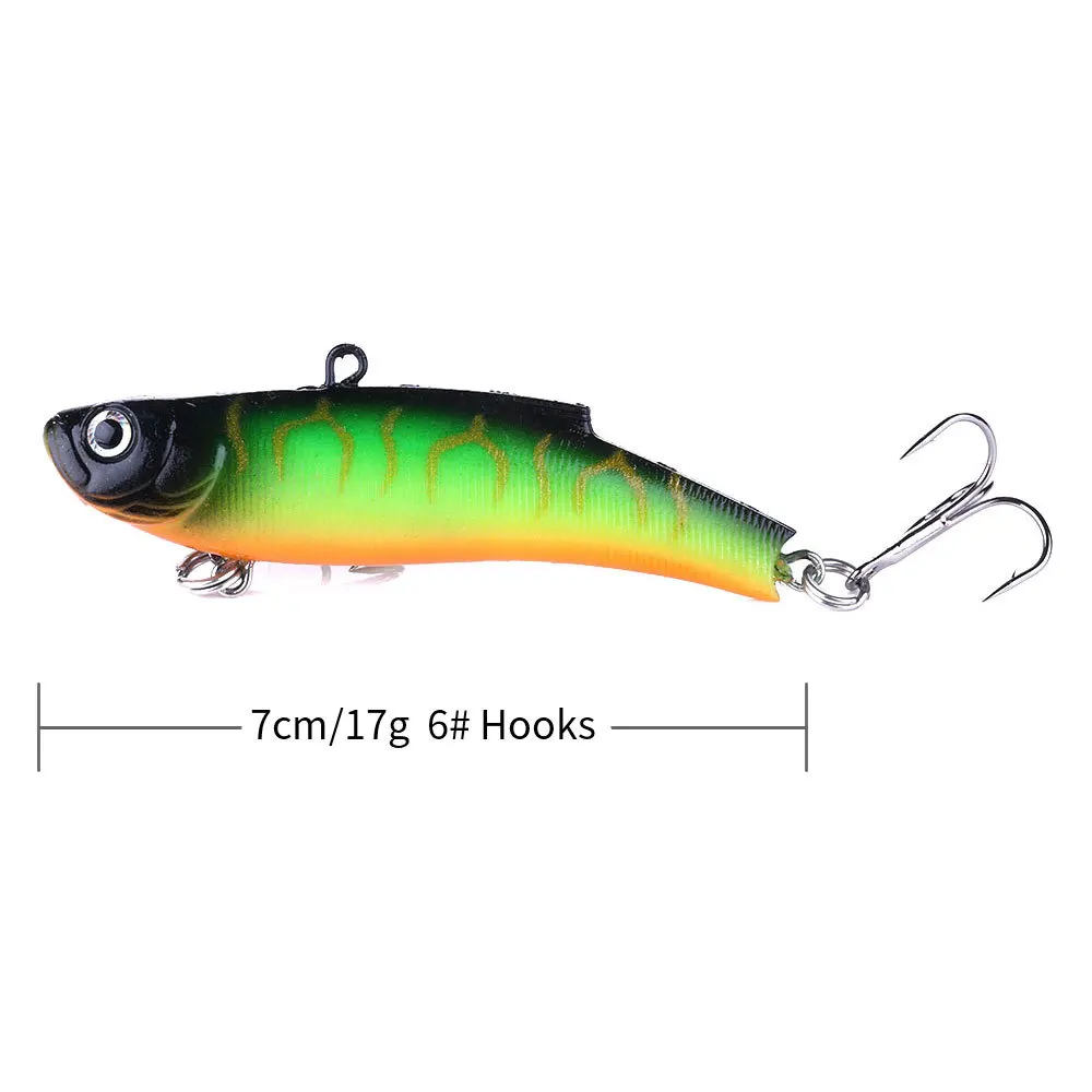1Pcs 겨울 얼음 낚시 유혹 7cm 17g 싱킹 Wobbler Isca 인공 소프트 VIB 진동 미끼 Crankbait Pesca 송어 잉어 낚시