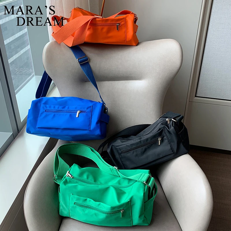 Mara\'s Dream INS Toast Bag Shoulder Bag Women Large Capacity Crossbody Messenger Bag green Orange Black Blue Durable Travel Bag