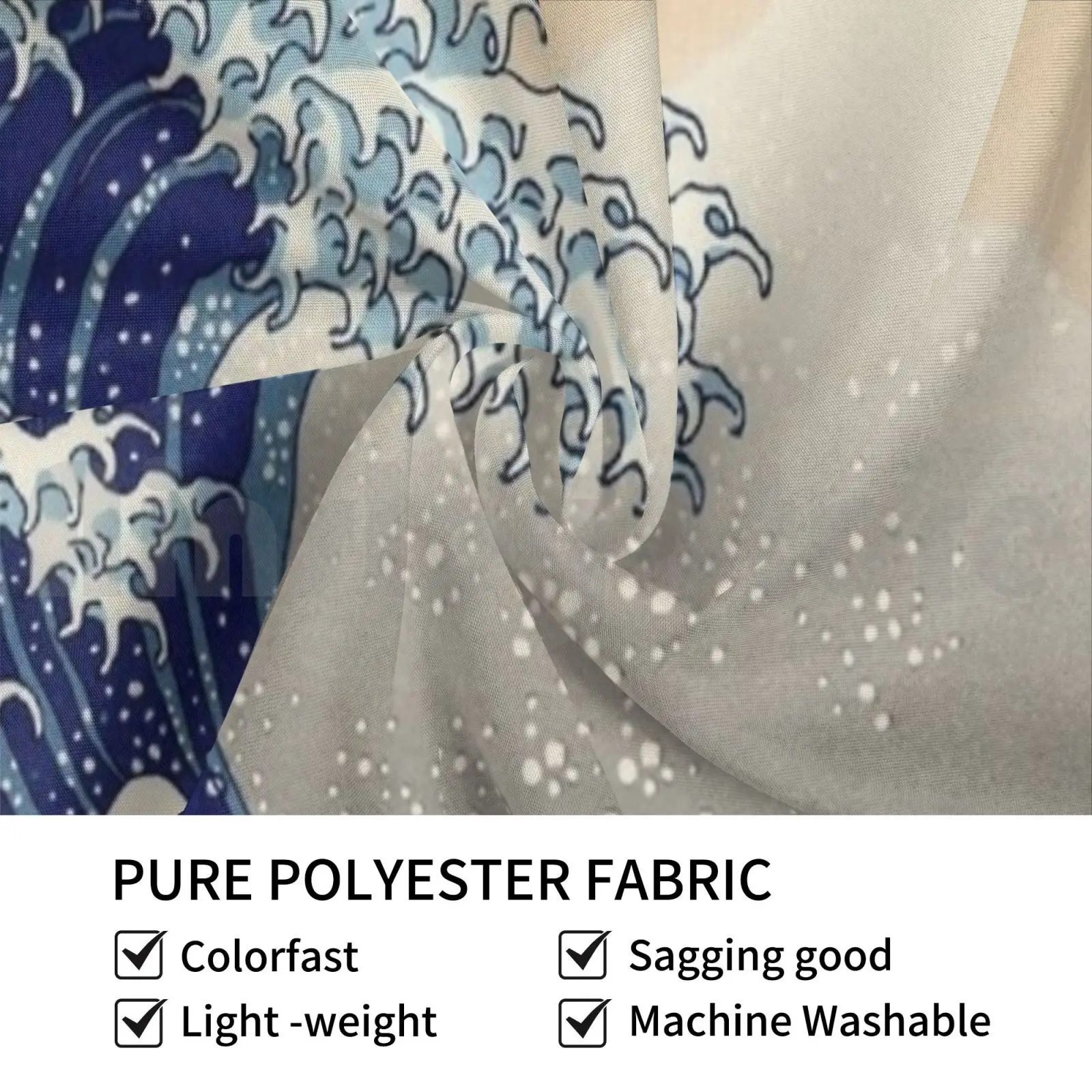 Hokusai's Big Aesthetic Wave Drawing Customized Tapestry