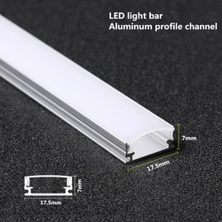 Bande LED avec profil en aluminium, barre de lumière dure, boîtier de canal, couvercle d'extrémité, déranger 1m, 100, 5050, 10-5730 pièces