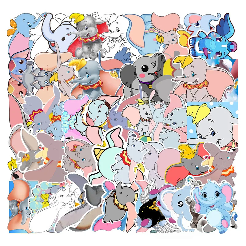 10/30/50PCS Kawaii Dumbo Stickers Aesthetic for Laptop Water Bottle Luggage Waterproof Graffiti Decals Cartoon Kid Sticker Packs