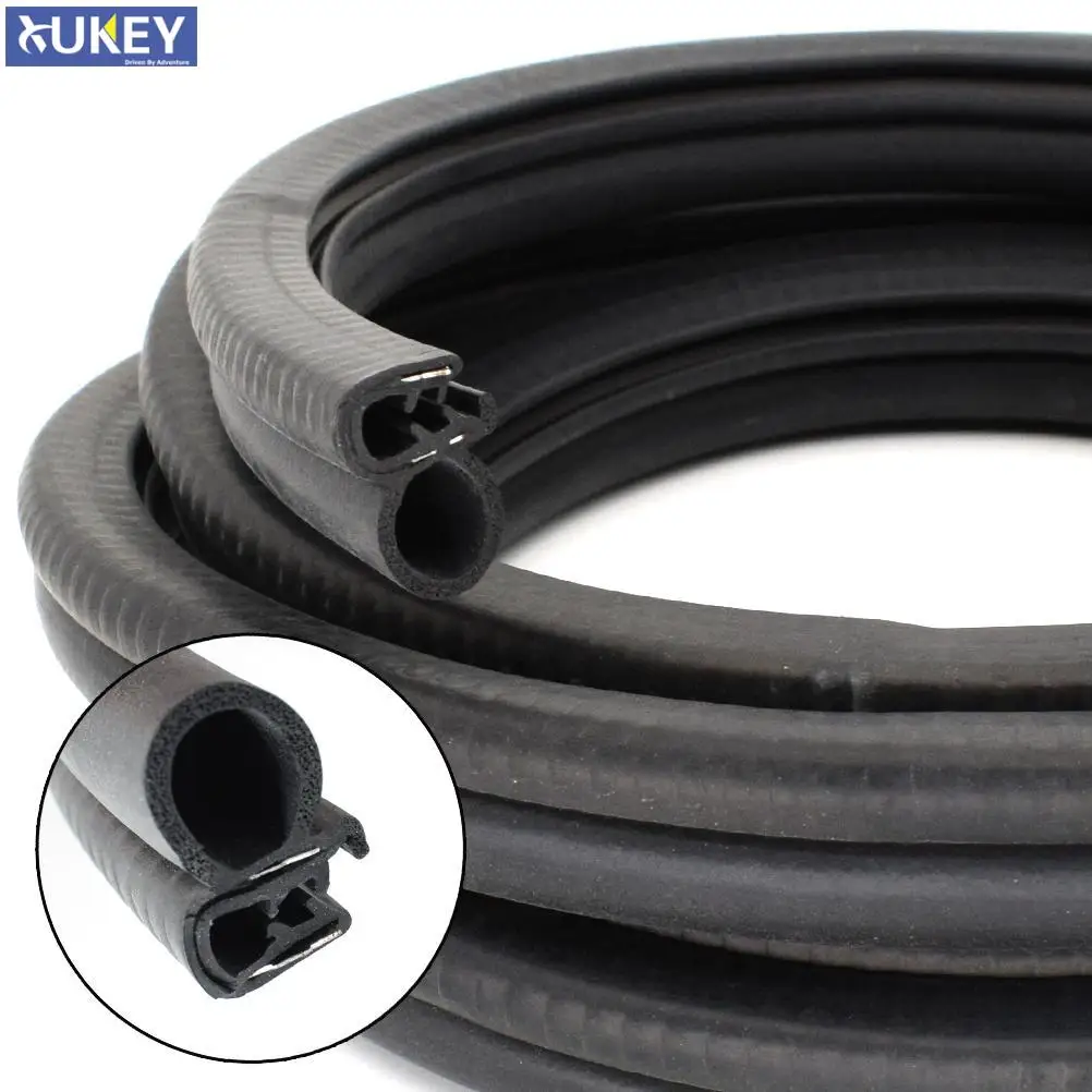 10FT EPDM Seal Strip Door Trim Weatherstrip Sealing with Side PVC Bulb Dustproof Noise Insulation Car Body Accessories SUV Truck