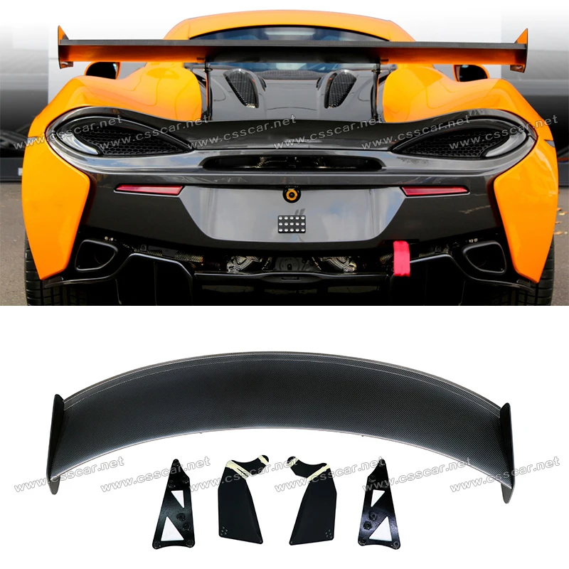 Стиль GT4, заднее крыло автомобиля из натурального углеродного волокна, внешнее основание для Mclaren 540c 570s 2016 2017 2018 2019 2020