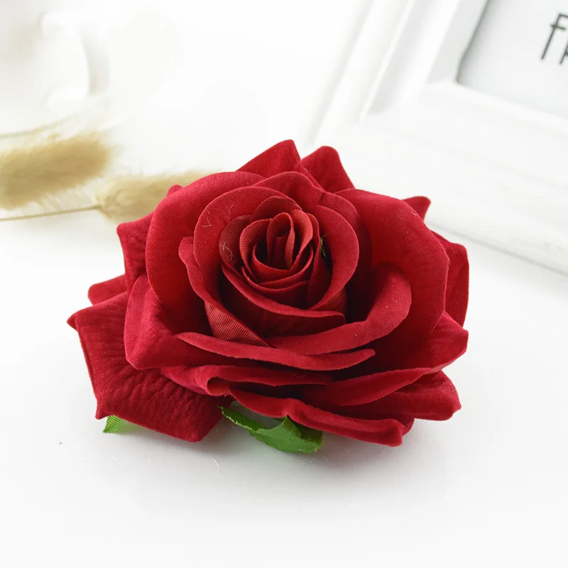 2/5Pcs 10CM Big High Quality Roses Head Wedding Decorative Flowers Wall Bridal Brooch Accessories Christmas Decorations for Home