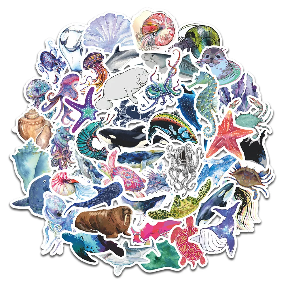 10/30/50Pcs Marine Environmental Protection Stickers Waterproof Decal Laptop Motorcycle Luggage Snowboard Fridge Car Sticker