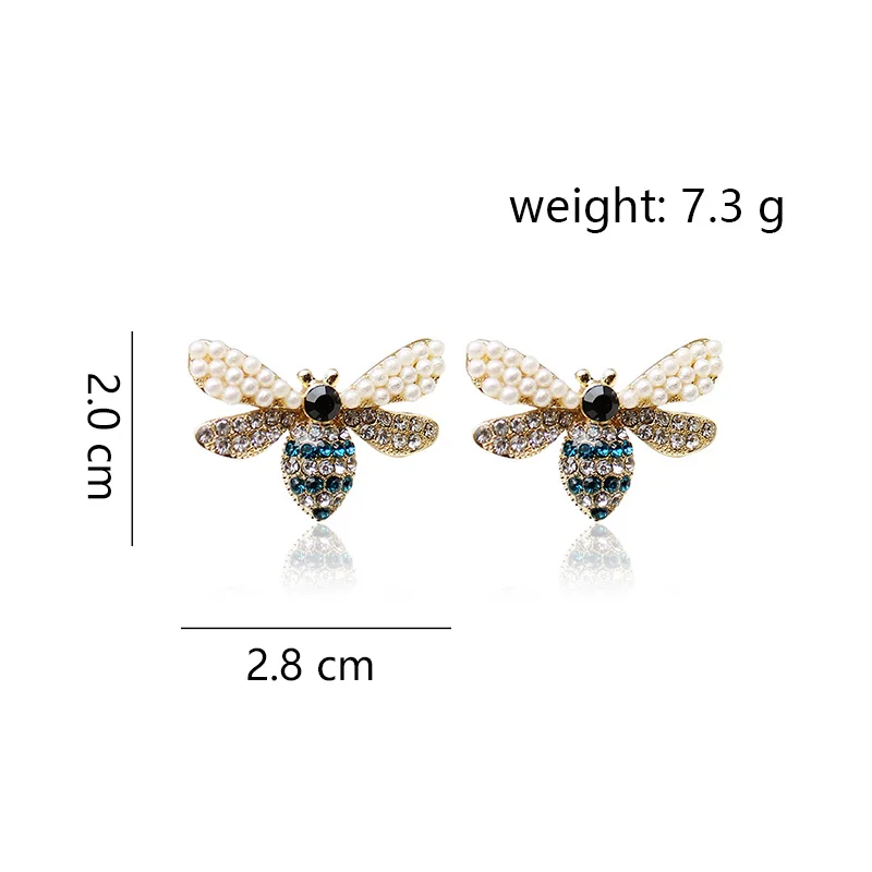 New Fashion Women Earrings animal Bee stud earrin pearl Party wedding female jewelry earrings Alloy unique Aretes Brincos