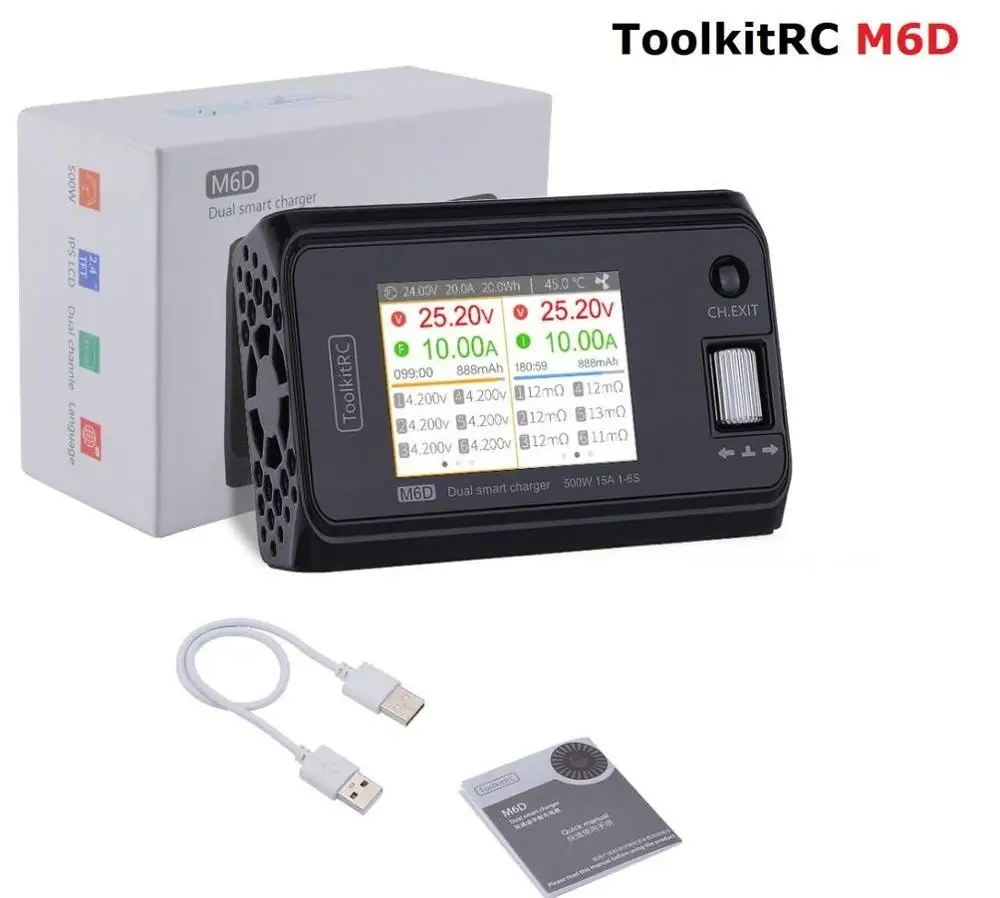 ToolkitRC M6D 15A x 2 DC Dual-channel Output 1-6s Charger