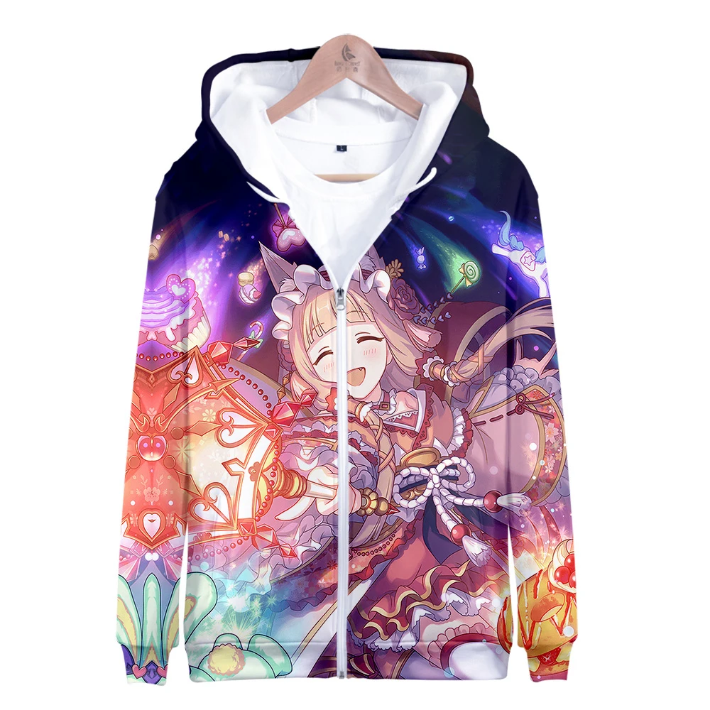 

Princess Connect Re Dive Natsume Kokoro Kyaru 3D print autumn and winter Holiday passionate style Men/Women Kawaii Zip hooded