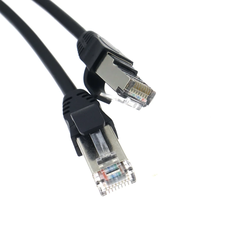 50cm 8Pin RJ45 Extension Cable 2 Male Pair Double Female Screw Panel Mounting Hole Ethernet Lan Network CAT5 Network Cable