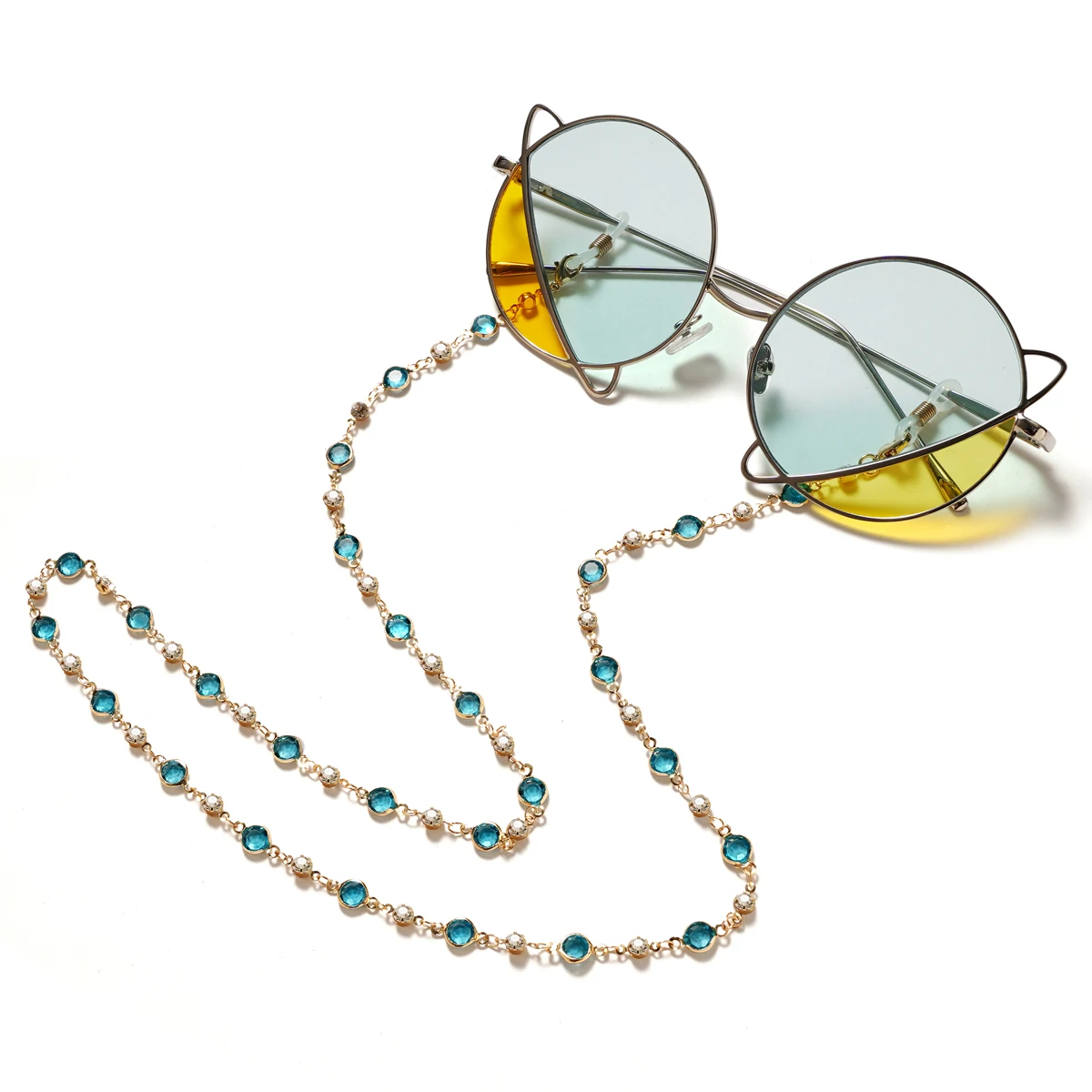 Colors Sunglasses Chain Exquisite Metal Glasses Chain Splicing Glasses Chain Multifunctional Mask Chain Imitation pearl chain