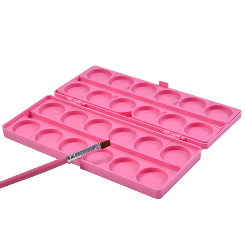 Paleta de colores para decoración de uñas, 24 rejillas, soporte para esmalte de Gel acrílico, plato de pintura de Color para dibujar, herramienta de exhibición de pegamento para fotos, T0573, 1 ud.