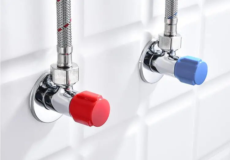 Bathroom Angle Valve red and blue color Brass Corner Valve bathroom faucet accessories Brass