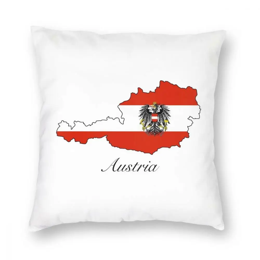 

Austria Flag Map Square Pillow Case Polyester Decorative Pillow Map 45*45cm Pillowcase