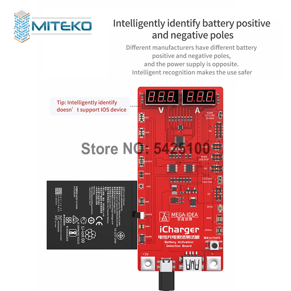 Qianli-Icharger Battery Activation Board, Circuit Board Charging Tester, iPhone 5-8, 11 Pro Max, Samsung, Xiaomi