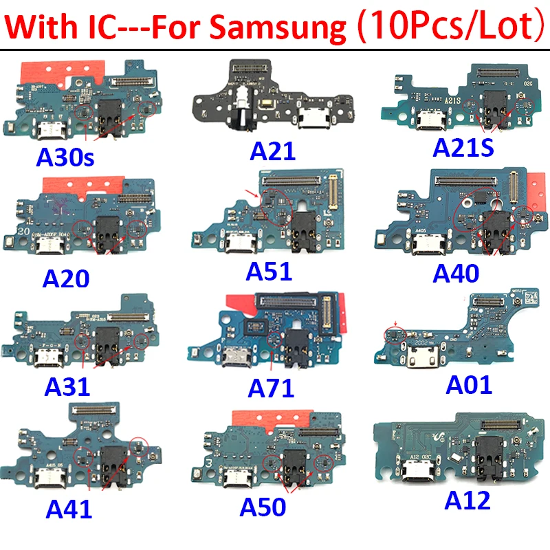 10Pcs, Tested NEW For Samsung A11 A21s A01 A31 A41 A51 A71 A105FN A12 USB Charge Port Dock Connector Charging  Micro Board Cable