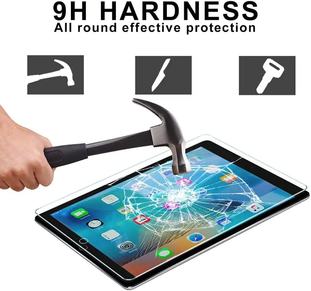 Screen Protector for Apple IPad 5 6th Gen , 2017 2018 9.7 Inch Screen Protector Tablet Tempered Glass Screen Protectors Film