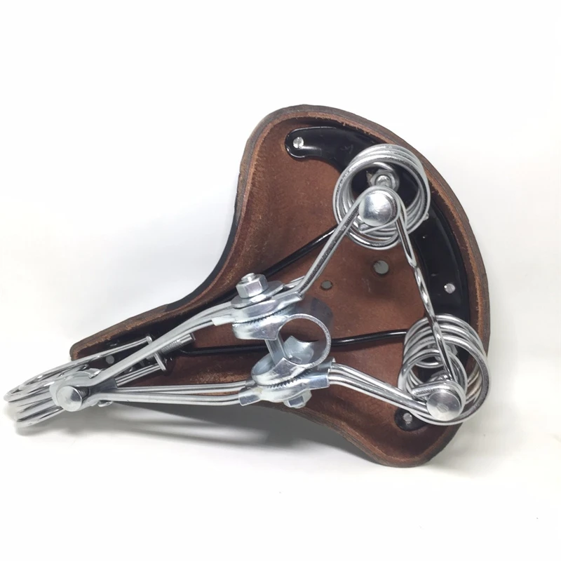 Traditional Old Style Bicycle Saddle Riveting Cow Leather Seat Road MTB Bike Standard Vintage Cushion Cycling Part