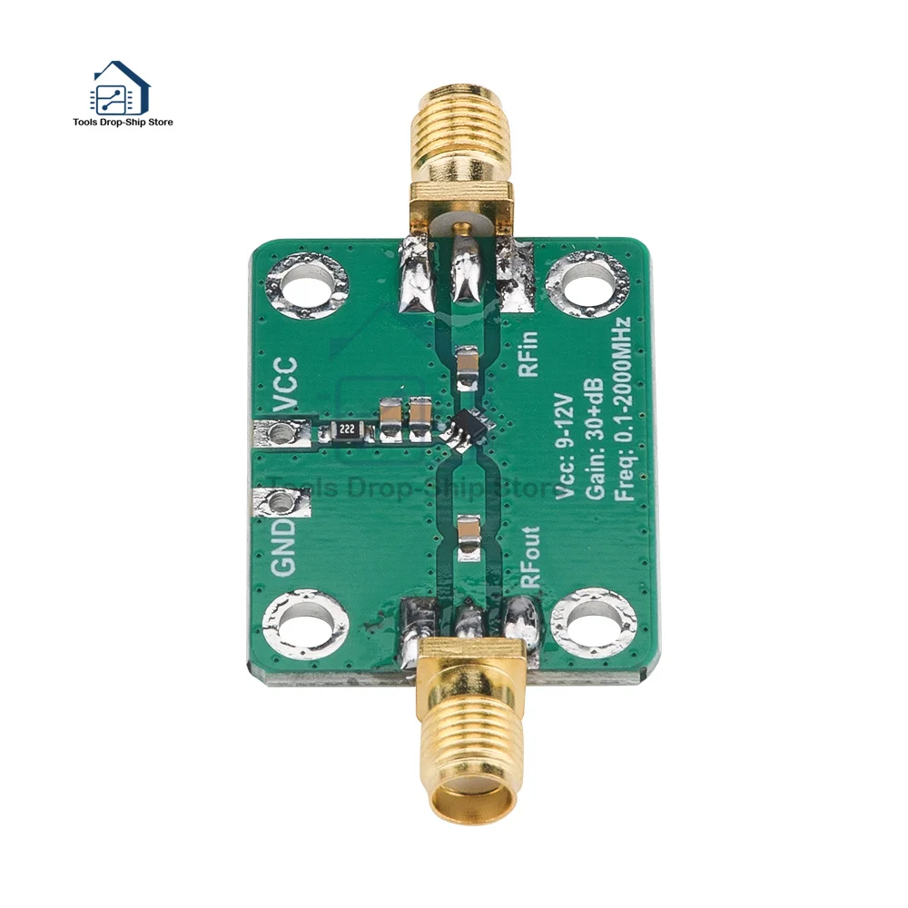 9-12V Radio Frequency Wideband Amplifier Low Noise Amplifier LNA (0.1-2000MHz Gain 30+dB)