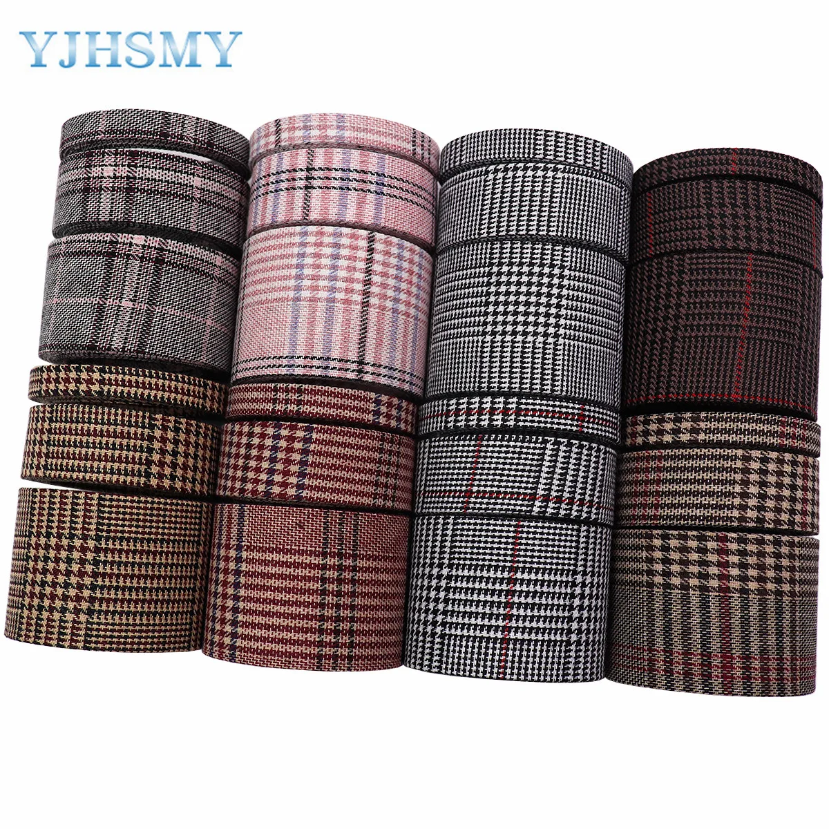 Double-sided Lattice Fabric Ribbons, 5 yards Diy Handmade Bow Hair Ornament ribbon Fabric webbing