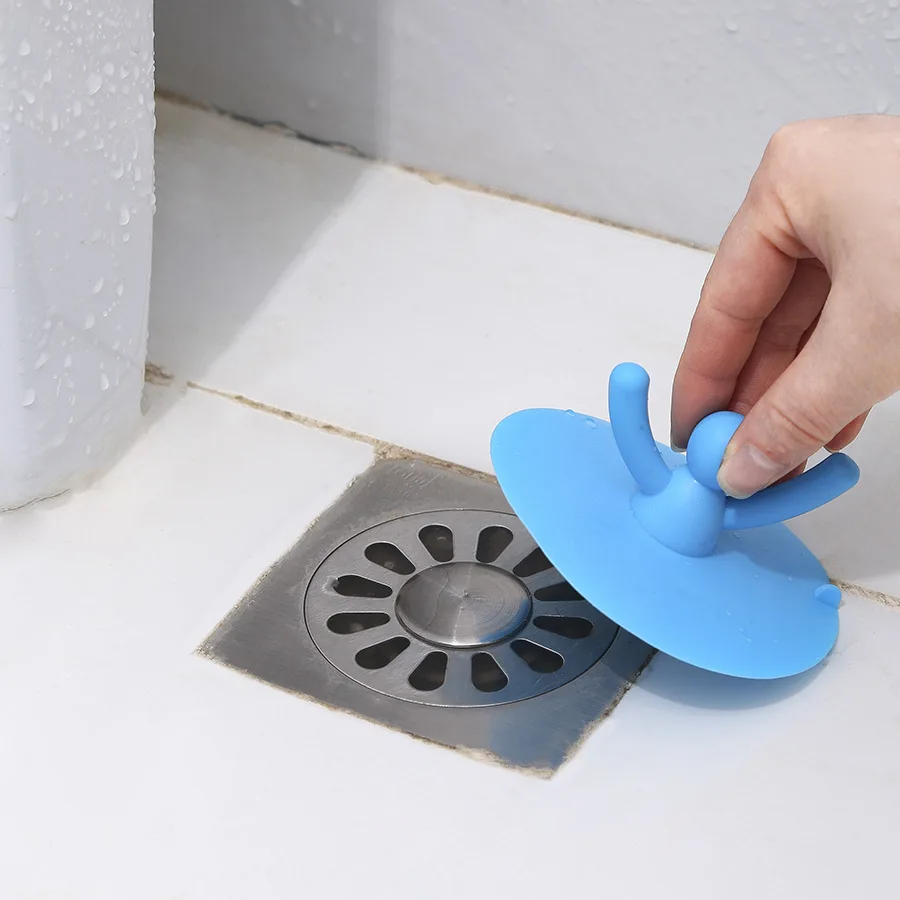 Small Partner Kitchen Bathroom Sink Plug Silicone Floor Drain Cover Villain Sink Bathtub Sewer Plug