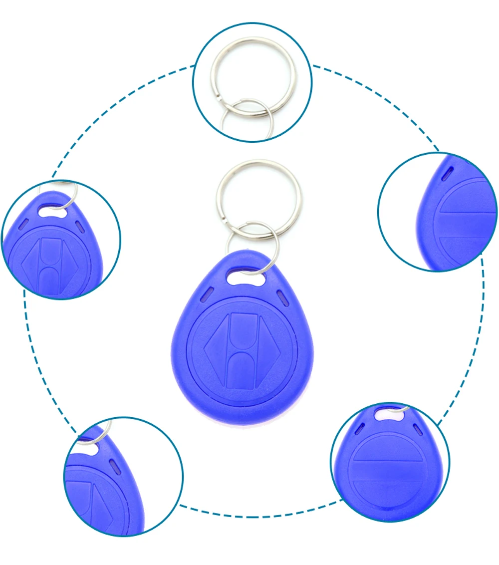 Go-regravável RFID Key Fobs, Duplicate Tag, ID de proximidade, Token Ring, Cópia em branco, gravável, reescrever, ID, EM4305, T5577, 125kHz, 100pcs