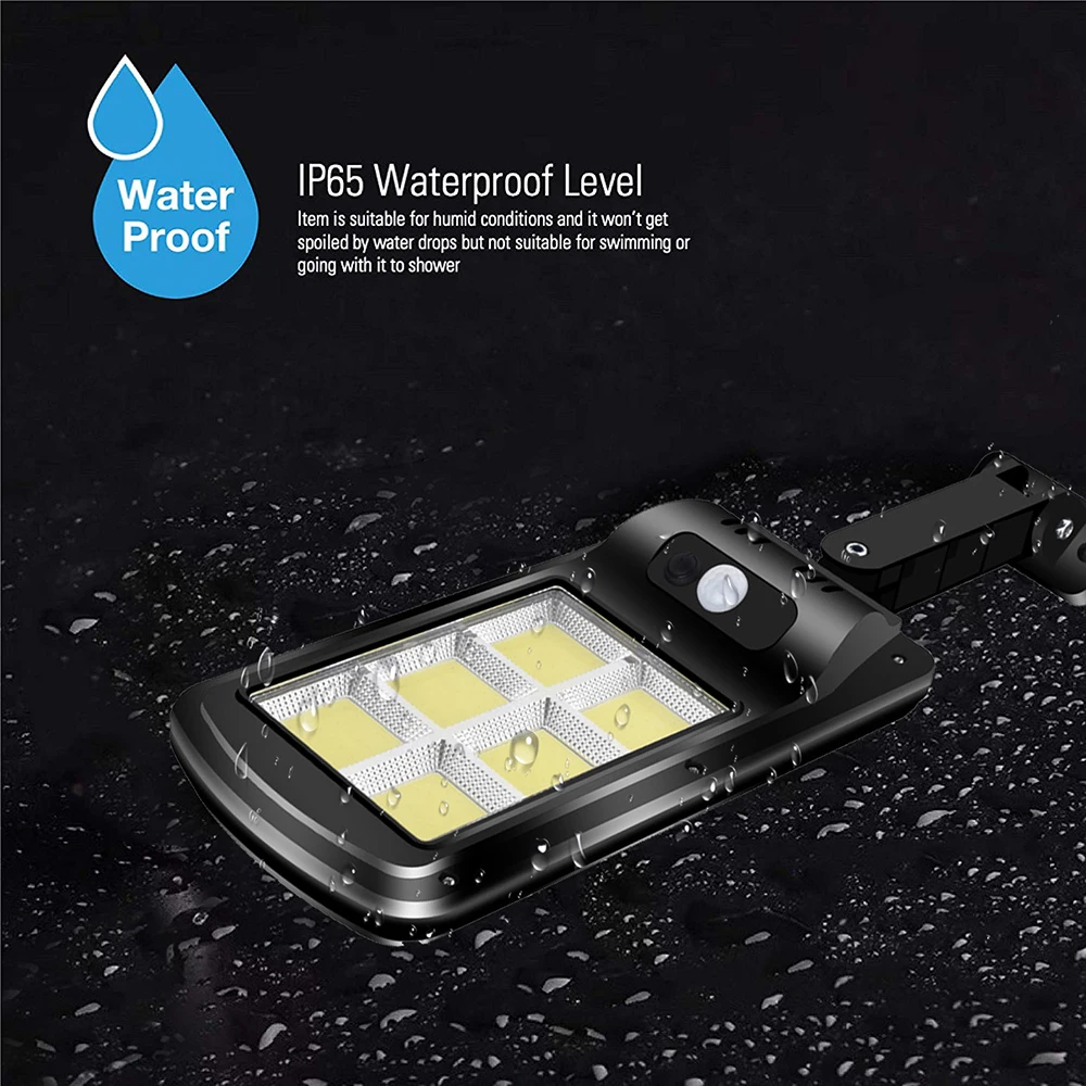 IP65 Waterproof Outdoor Solar Light Wall Street Light with IR Motion Sensor with Remote Control 450 Square Meters