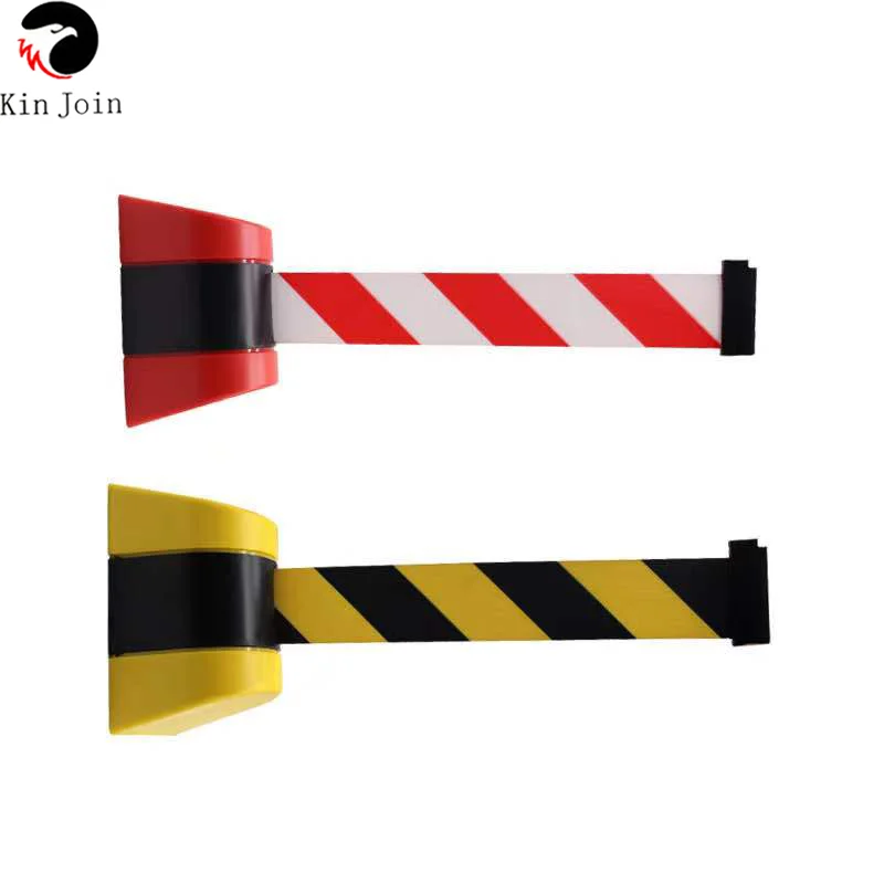 

Max 5m Belt Length Wall Amount Barrier Stanchions Retractable Stripe For Area Separation