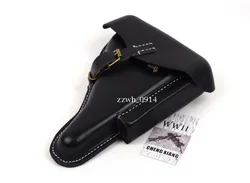 Reenactment German Luger P08 P-08 Hardshell Holster Black Leather