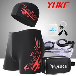 2019 Mannen Print Cap Badmode Comfort Adult Droog Quick Badpak Zwembril Cap Set Trunks Hoed Eyewear Spa Badpak zwemmen