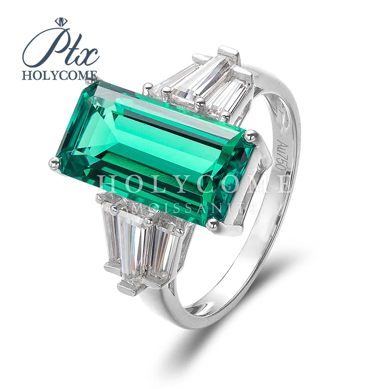 2020 New hot sale design green diamond emerald cut ring wholesale jewelry in 14k gold emerald wedding engagement rings  Серьги к