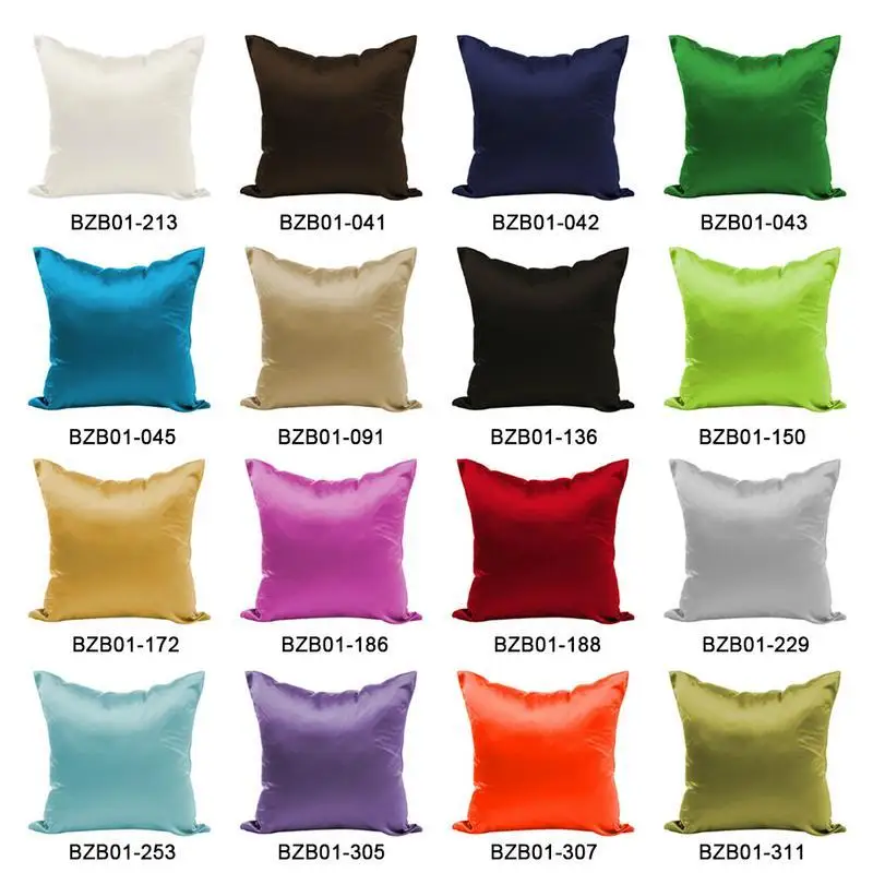 27 MultiColors Square Throw Pillowcase Silky Satin Cotton Linen Cushion Pillow Cases Cover Home Textile poszewki na poduszki