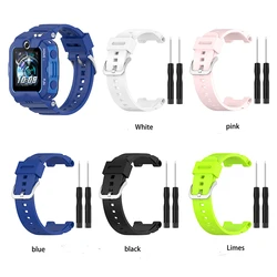 Universal Children's Silicone Watch Strap 18mm Watchband for HUAWEI Children's Watch 4X Black/White/Pink/Blue/Lime Color