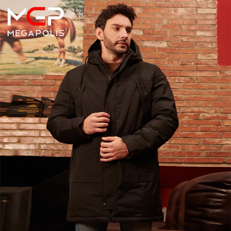 MGP Veste mi-longue pour homme et femme, manteau chaud, coupe près du corps, collection hiver 2021