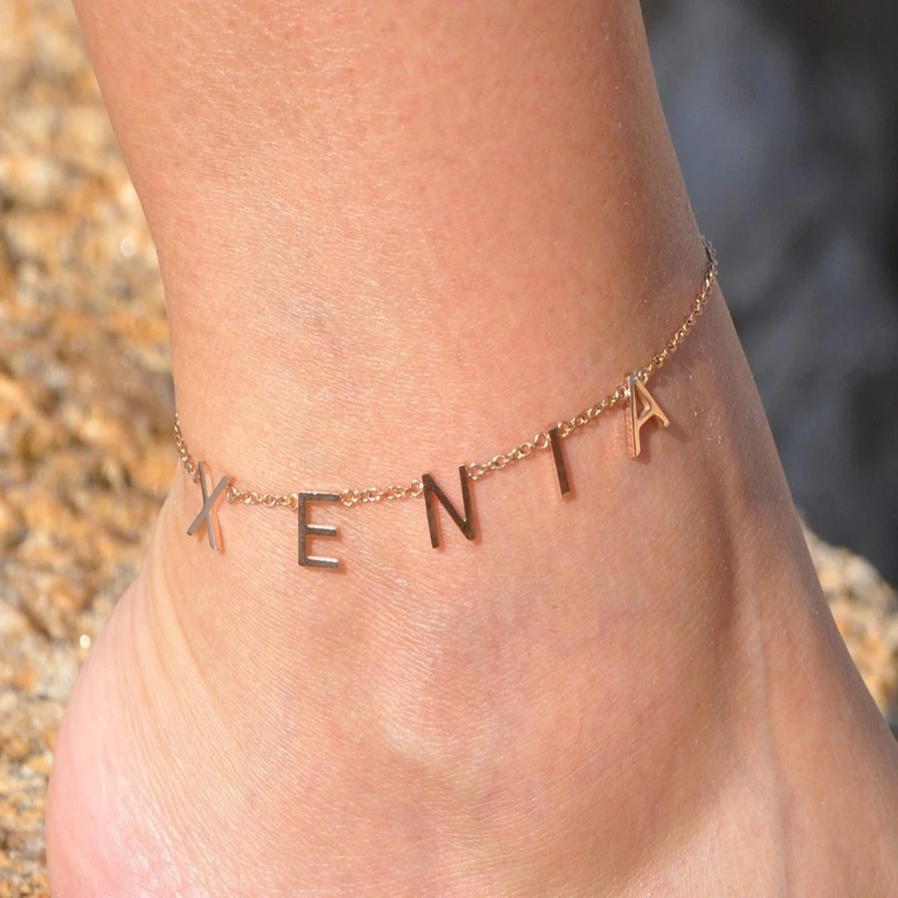 

Personalized Letter Anklet Copper Custom Name Initial Letter Anklet for Gift Women Sexy Letters Foot Chain